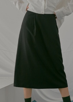 cashmere relaxable skirt black