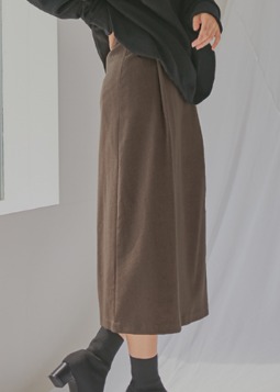 cashmere relaxable skirt brown