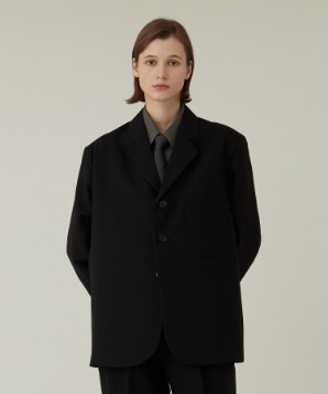 non-normal single blazer black